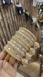 Mirror Indian Pakistani Deisgn Bangles Jhumka Set Wedding Occations