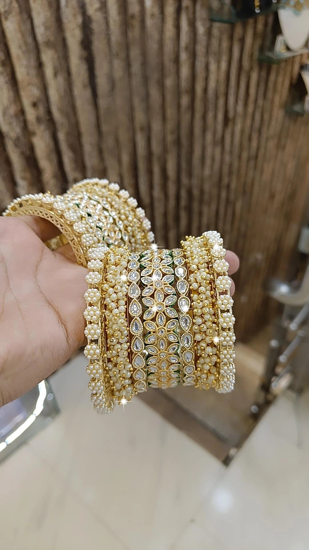 Crystal Studded Wedding Bangles Indian Bridal Design