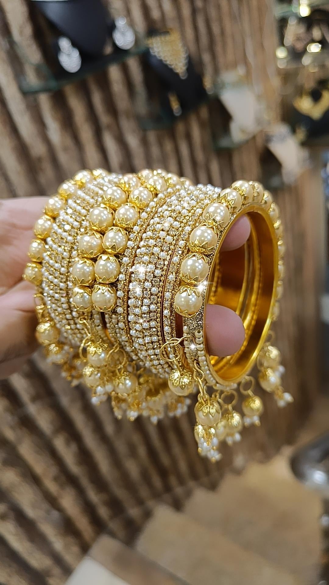 Vibrant Crystal Bangles Set Indian Inspired Studded Design - Libasaa.com