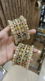 Pakistani Bangles Pearl Embellishmen Bollywood Inspired Jewelry - Libasaa.com