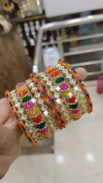 Amethyst Allure Bangles Indian Glory Gemstone - Bollywood Jewellery - Libasaa.com