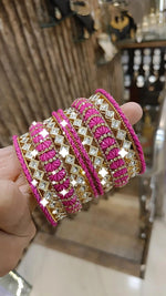 Amethyst Allure Bangles Indian Glory Gemstone - Bollywood Jewellery - Libasaa.com