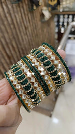 Amethyst Allure Bangles Indian Glory Gemstone - Bollywood Jewellery - Libasaa.com