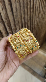 Gold Plated Bangle Gemstone Indian Bangles Bollywood Inspired Jewerly - Libasaa.com