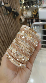 Gold Tone Bollywood Bangle - Multicolor Stones Pakistani Bangle - Libasaa.com