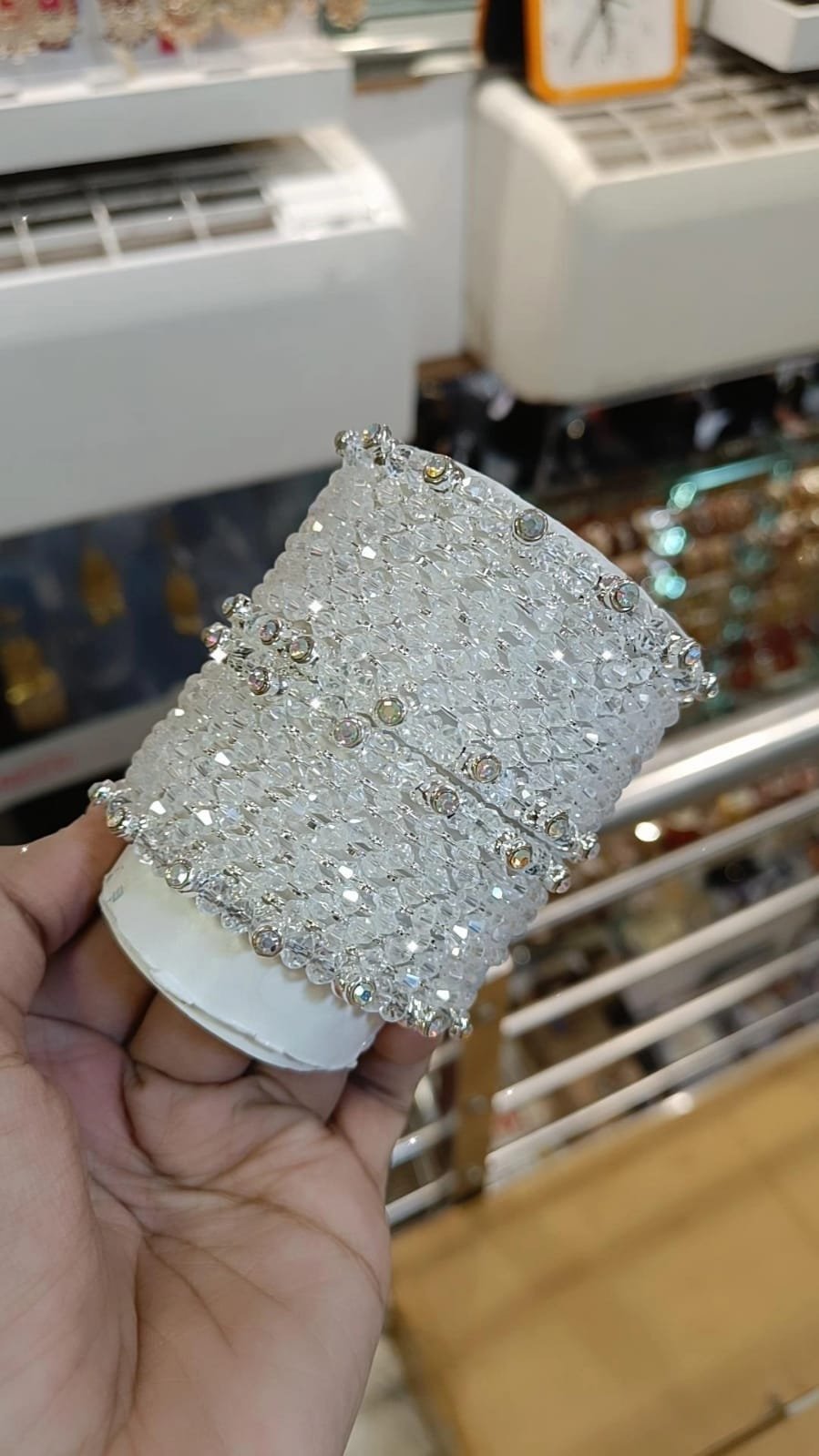 Crystal Shimmering Elegance Silver Chooda Set - Indian Bangles Jewelry - Libasaa.com