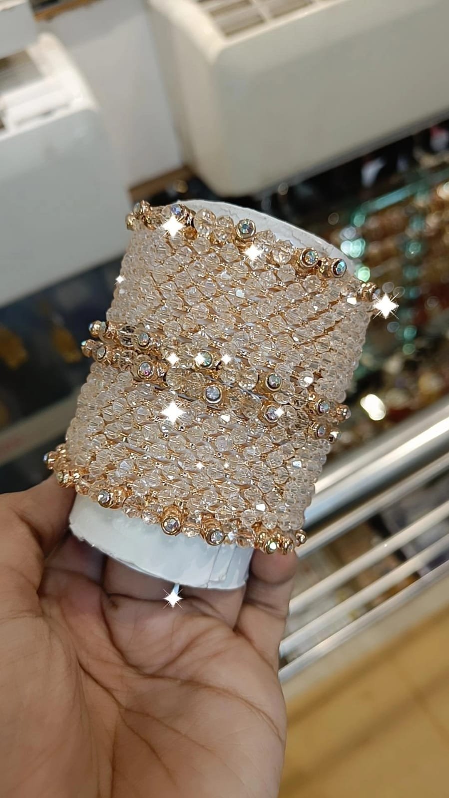 Crystal Shimmering Elegance Silver Chooda Set - Indian Bangles Jewelry - Libasaa.com