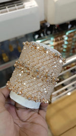 Crystal Shimmering Elegance Silver Chooda Set - Indian Bangles Jewelry - Libasaa.com