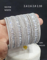 AD Bangles Set (16 Pcs) | Indian Jewellery | Crystals Diamond Bridal & Partywear Indian Bangles