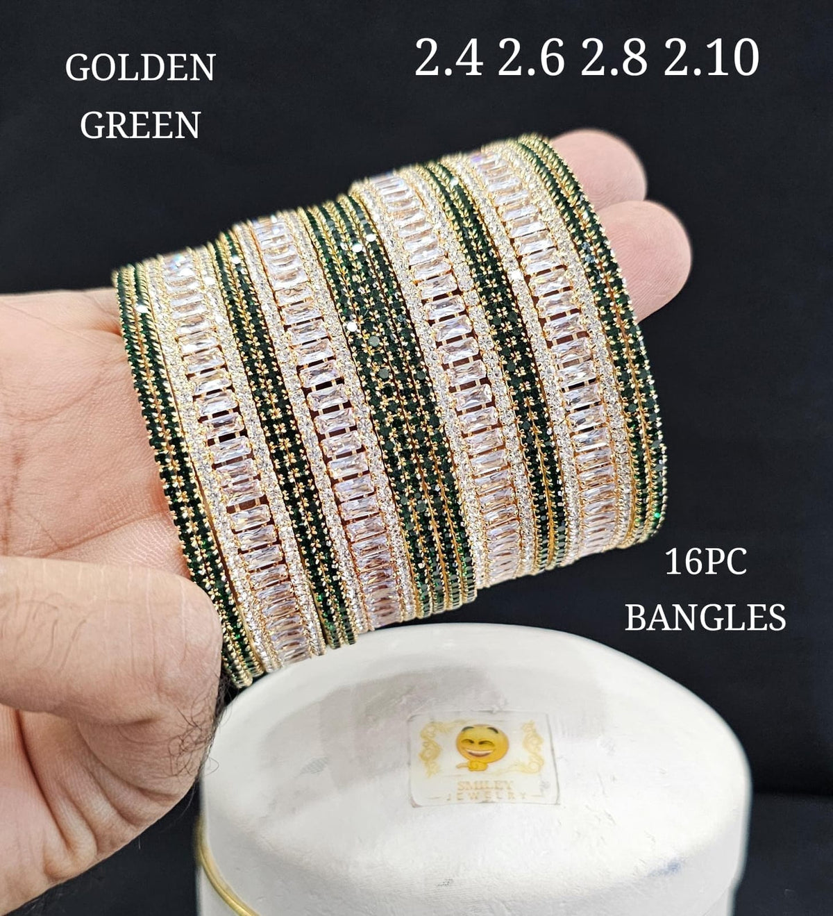 AD Bangles Set (16 Pcs) | Indian Jewellery | Crystals Diamond Bridal & Partywear Indian Bangles