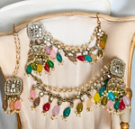 Pakistani Pearl Jhumka Earrings Maangtika Set, Earring Mangtika, Jhumka Mangtika Set, Indian Kundan Maantika Set, Bolltwood Jhumka - Libasaa.com