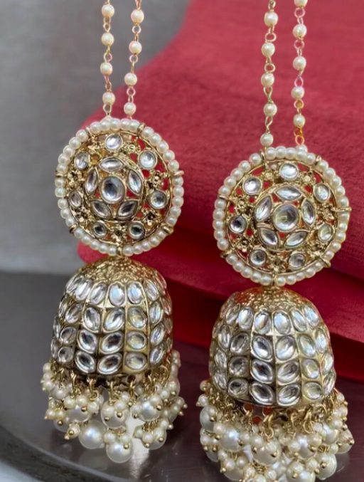 Indian Pakistani Pearl Jhumka Earrings Set, Pearl Jhumka, Indian