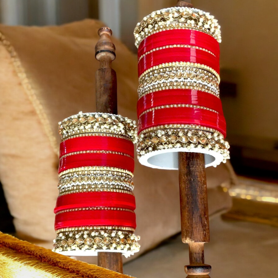 Pakistani Bridal Chura Jewellery set, Indian Chura Jewelry, Bridal Chura, Wedding Chura, Bangles Jewelry set, Pearl Chura - Libasaa.com