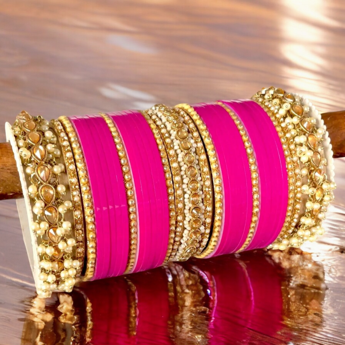 Pakistani Bridal Chura Jewellery set, Indian Chura Jewelry, Bridal Chura, Wedding Chura, Bangles Jewelry set, Pearl Chura - Libasaa.com