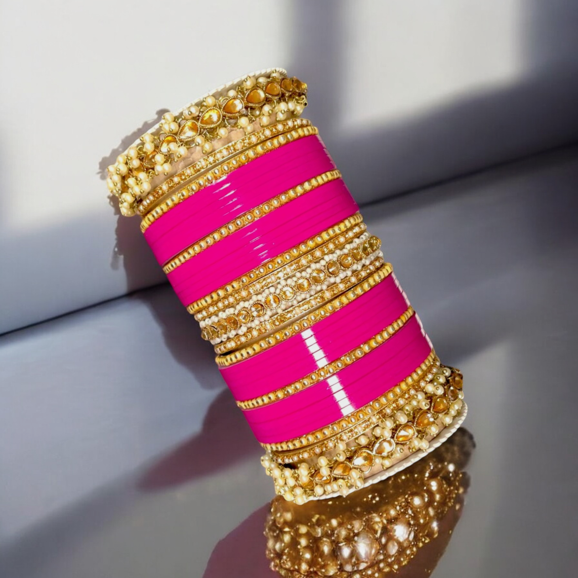 Pakistani Bridal Chura Jewellery set, Indian Chura Jewelry, Bridal Chura, Wedding Chura, Bangles Jewelry set, Pearl Chura - Libasaa.com