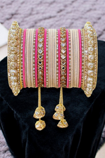 Chunky Pearl Pakistani Bridal Bangle Set, Kada Set, Bridal, Chura, Wedding Jewelry Set, Indian bangle Jewellery - Libasaa.com