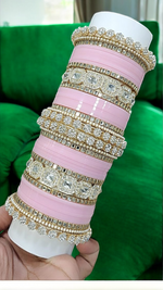 AD Asian Bridal Bangle Chura Set, Dulhan Chura Bangles, Punjabi Bridal Kadas, Punjabi Jewelry Set, Indian Kadas, Pakistani Bangles Set - Libasaa.com