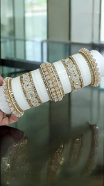 AD Asian Bridal Bangle Chura Set, Dulhan Chura Bangles, Punjabi Bridal Kadas, Punjabi Jewelry Set, Indian Kadas, Pakistani Bangles Set - Libasaa.com