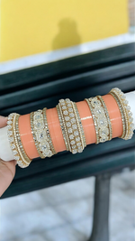 AD Asian Bridal Bangle Chura Set, Dulhan Chura Bangles, Punjabi Bridal Kadas, Punjabi Jewelry Set, Indian Kadas, Pakistani Bangles Set - Libasaa.com