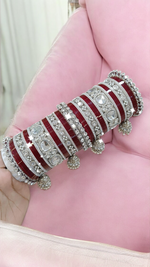 Indian Wedding AD Bangles Jewellery Set, Bridal CZ Jewelry, AD Bangles Set, AD Chura, Weddings Chooda, CZ Bollywood Special Bangles - Libasaa.com