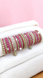 Pearl Bridal Bangle Chura Set, Bridal Chura, Wedding bangle set, Indian jewelry gift, Bridal bangles, Kundan Jewelry - Libasaa.com