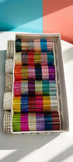 Kashmiri Bangles Combo Box Set, Indian Bridal Bangle Set, Zari Bangles, Pakistani Bangles, Multi Stone Indian Jewelry Set