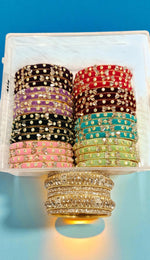 Moon Velvet Bangles Set, Indian Bridal Bangle Set, Zari Velvet Bangles, Pakistani Bangles Combo, Traditional Indian Jewelry