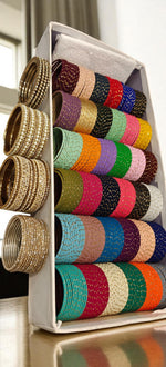 AD Shadow Combo Box – American Diamond Bangles Set, Indian Bridal Jewelry, Pakistani Wedding Bangles Combo