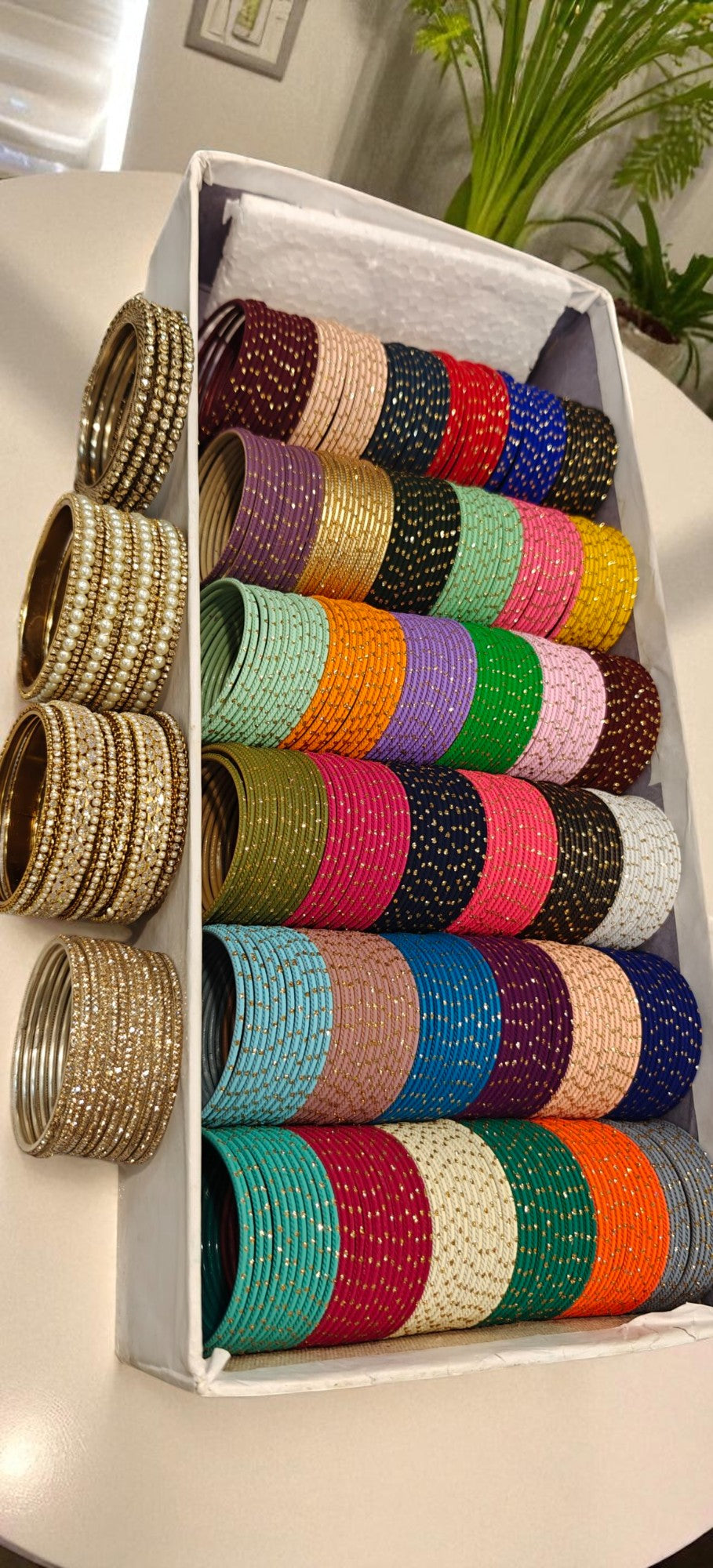 AD Shadow Combo Box – American Diamond Bangles Set, Indian Bridal Jewelry, Pakistani Wedding Bangles Combo