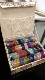 lossy Bangles Set with Storage Box Indian Bridal Bangles, Traditional Wedding Bangle Set, Pakistani Jewelry Combo