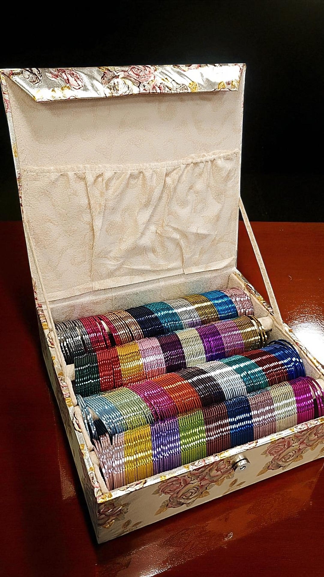 lossy Bangles Set with Storage Box Indian Bridal Bangles, Traditional Wedding Bangle Set, Pakistani Jewelry Combo