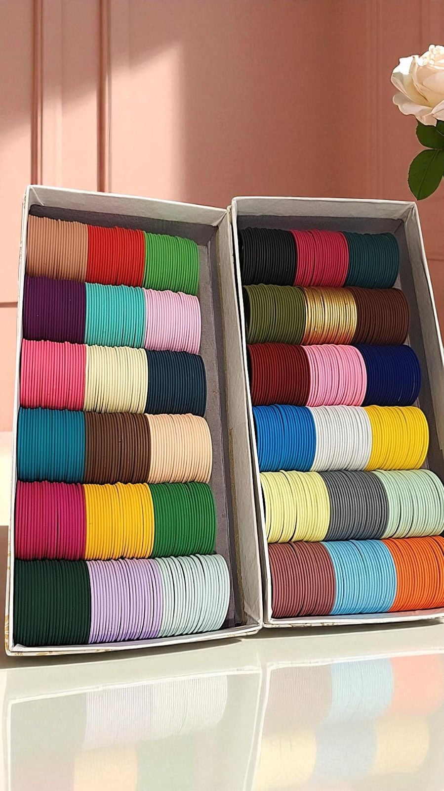 JUMBO MATTE METAL BANGLES COMBO BOX – Indian Bridal Bangles Set, Matte Finish Metal Bangles, Wedding Jewelry, Traditional Bangle Combo