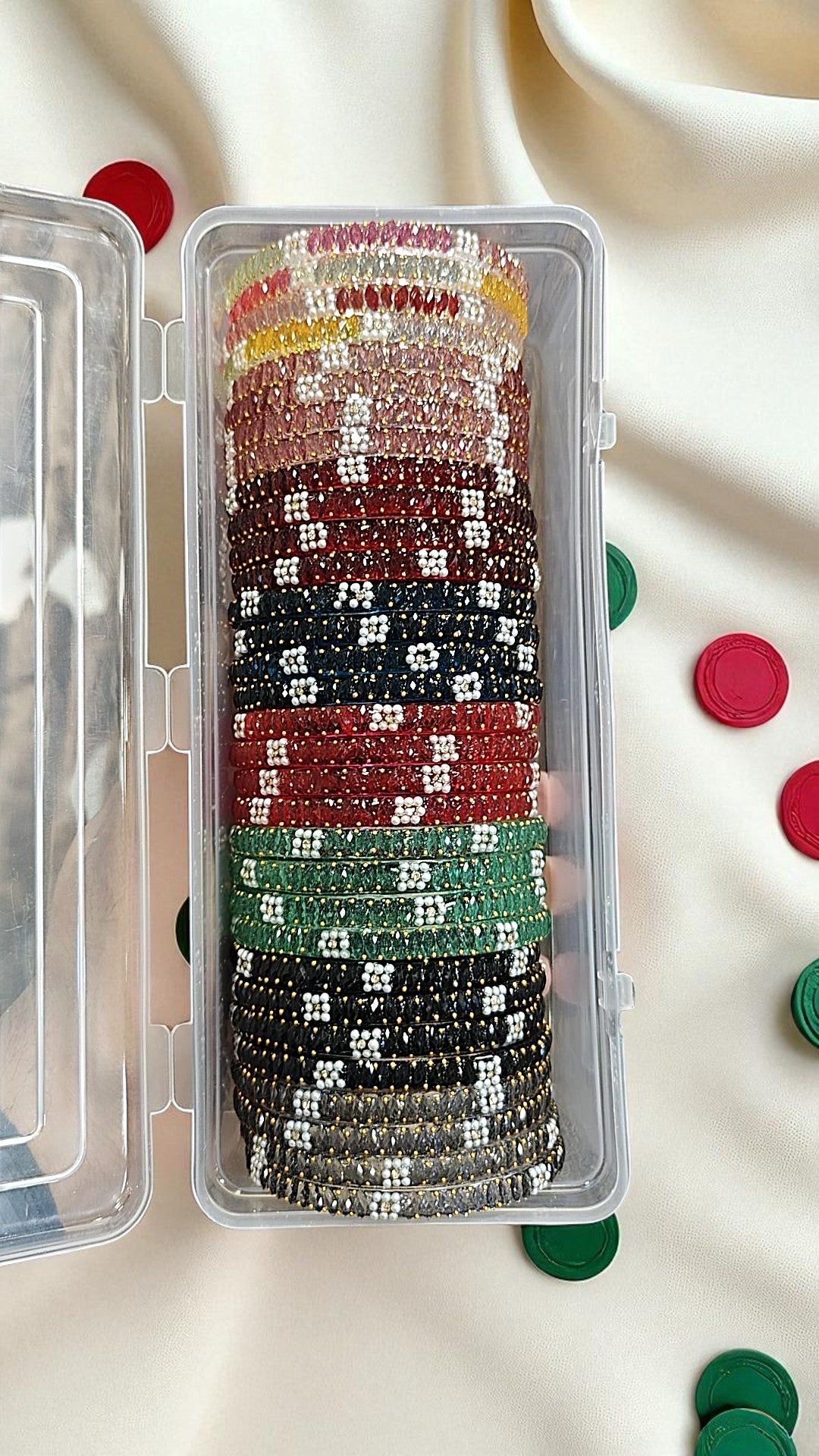 NAAZ GLASS BANGLES COMBO BOX – Traditional Indian Glass Bangles Set, Bridal Bangle Combo, Wedding & Festival Jewelry Collection