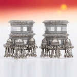 Silver Jhumki Bridal Bangle Set Indian Wedding Bangles, Traditional Bridal Jewelry, Ethnic Bangle Combo for Women - Libasaa.com