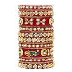 Rajwadi Chura with Pearl Kada | Traditional Indian Bridal Bangles - Libasaa.com