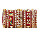 Rajwadi Chura with Pearl Kada | Traditional Indian Bridal Bangles - Libasaa.com