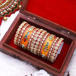 Rajwadi Chura with Pearl Kada | Traditional Indian Bridal Bangles - Libasaa.com