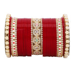 Bridal Chura with Pastel Colours & Kada | Punjabi Wedding Bangles Set - Libasaa.com