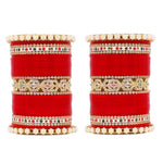Bridal Chura with Pastel Colours & Kada | Punjabi Wedding Bangles Set - Libasaa.com
