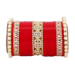 Bridal Chura with Pastel Colours & Kada | Punjabi Wedding Bangles Set - Libasaa.com