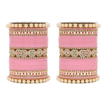 Bridal Chura with Pastel Colours & Kada | Punjabi Wedding Bangles Set - Libasaa.com