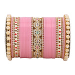 Bridal Chura with Pastel Colours & Kada | Punjabi Wedding Bangles Set - Libasaa.com