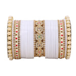 Bridal Chura with Pastel Colours & Kada | Punjabi Wedding Bangles Set - Libasaa.com