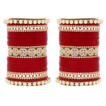 Bridal Chura with Pastel Colours & Kada | Punjabi Wedding Bangles Set - Libasaa.com