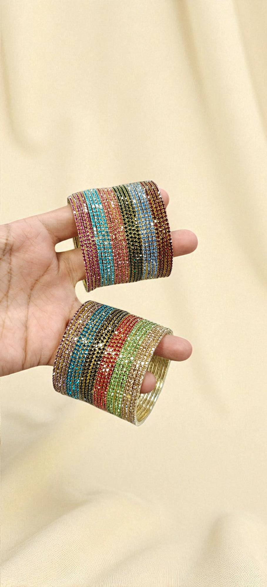 Fitting Stone Bangles Set Elegant & Snug Fit Design