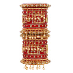 Traditional Rajasthani Bridal Chura with Small Jhumki | Rajputi Wedding Bangles Set | Indian Bridal Jewelry - Libasaa.com