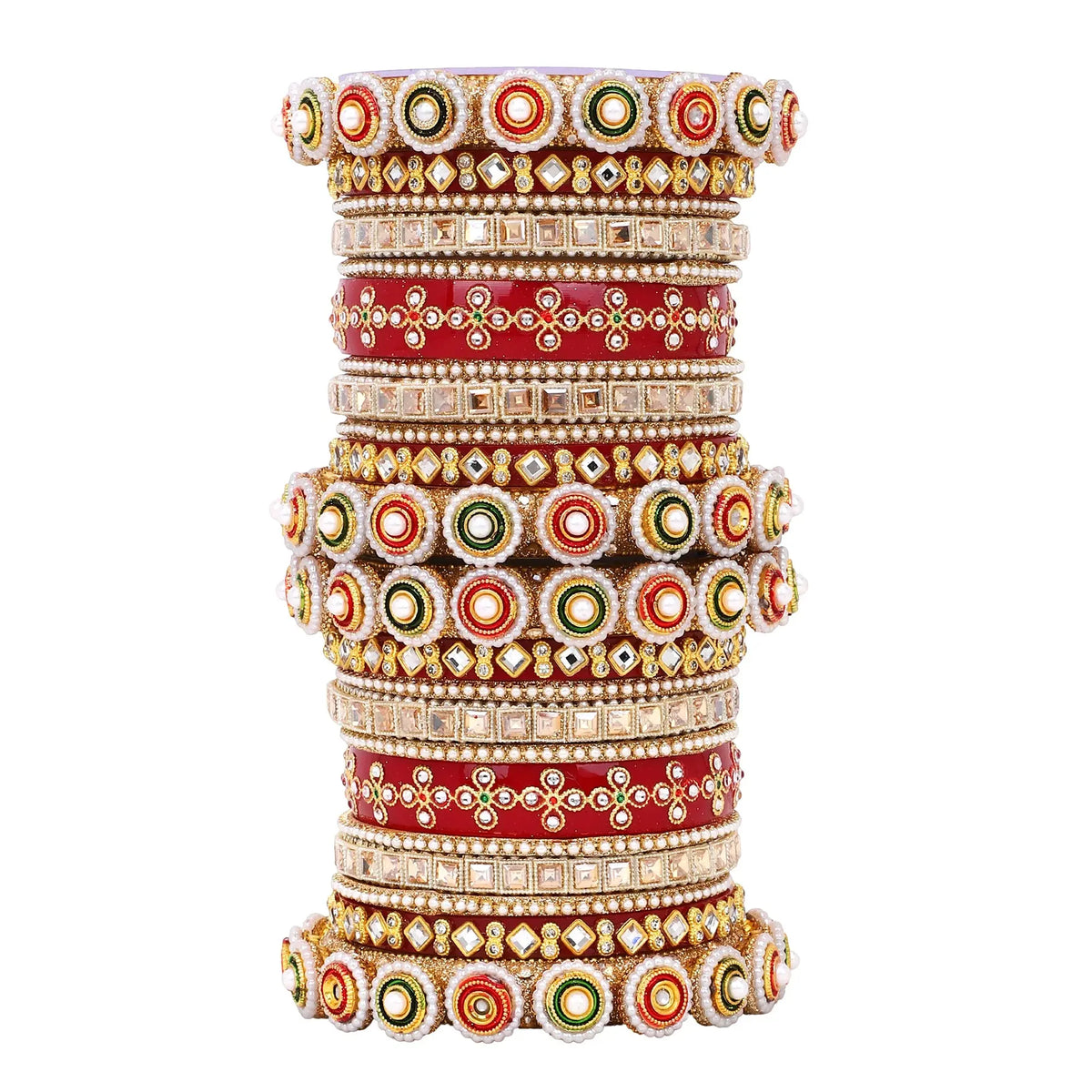 Traditional Rajasthani Bridal Chura with Pacheli Kada - Libasaa.com