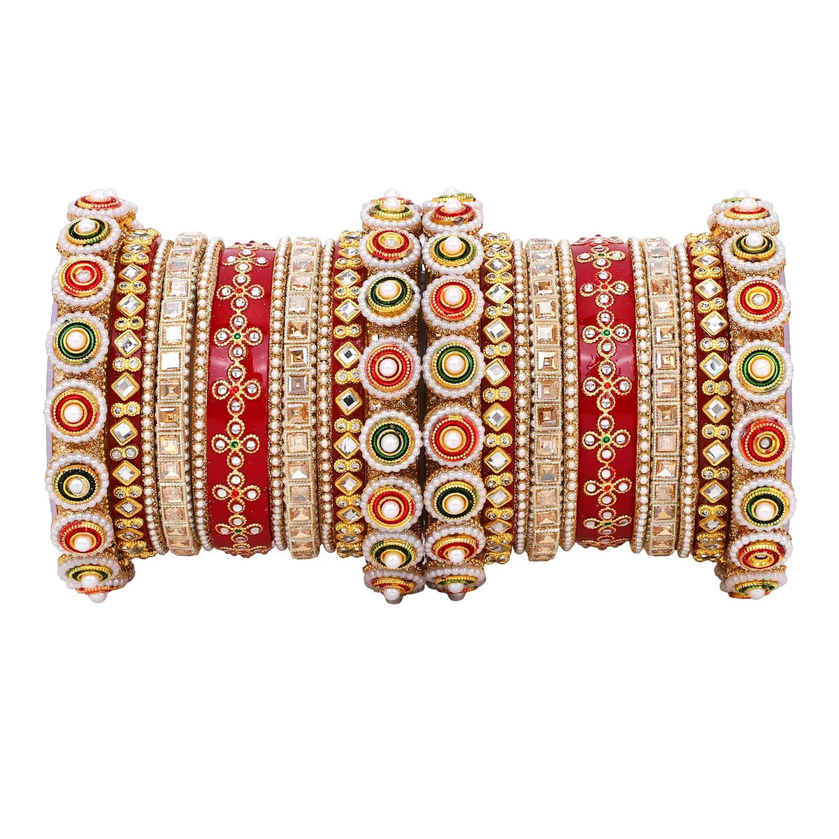 Traditional Rajasthani Bridal Chura with Pacheli Kada - Libasaa.com
