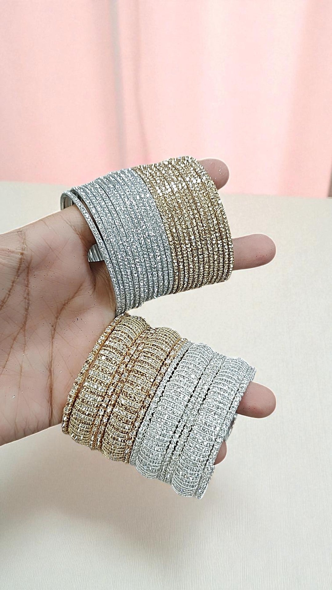 Love Stone Combo Box Premium Silver Stone Bangles Collection for Daily WFestivals & earIndian Glass Bangles Set, Bridal Bangle Combo, Wedding & Festive Jewelry Box