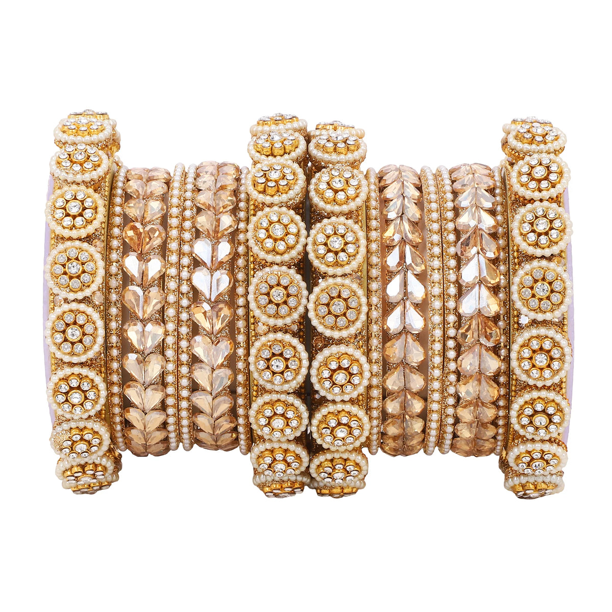 Traditional Rajasthani Bridal Chura with Pacheli Kada Indian Bridal Jewelry - Libasaa.com